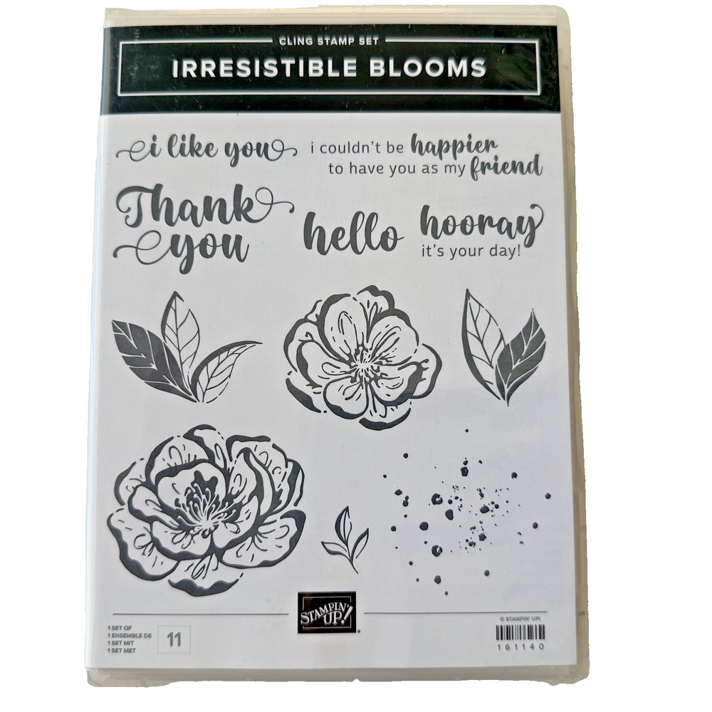 Stampin' Up! Irresistible Blooms Cling Stamp Set Floral Sayings Hello 161140 NEW
